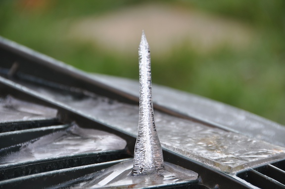 Ice stalagmite